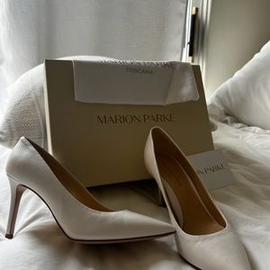 MARION PARKE classic pump 85 white heels-NEVER WORN